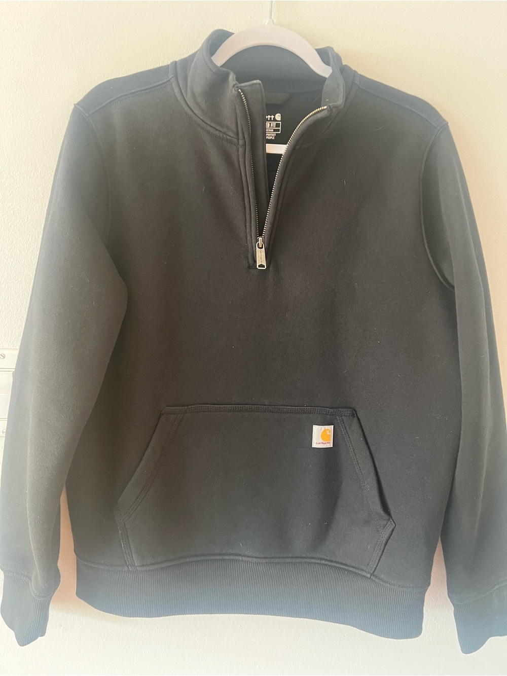 Carhartt Black Clarksburg 1/4 Zip Sweatshirt Womens Medium Relaxed Fit  Fleece